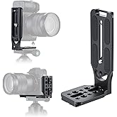 UTEBIT Camera L Bracket with 1/4'' &amp; 3/8" Screw Hole | Vertical Horizontal Switching, Quick Release Plate, Compatible with Canon Nikon Sony DJI Osmo