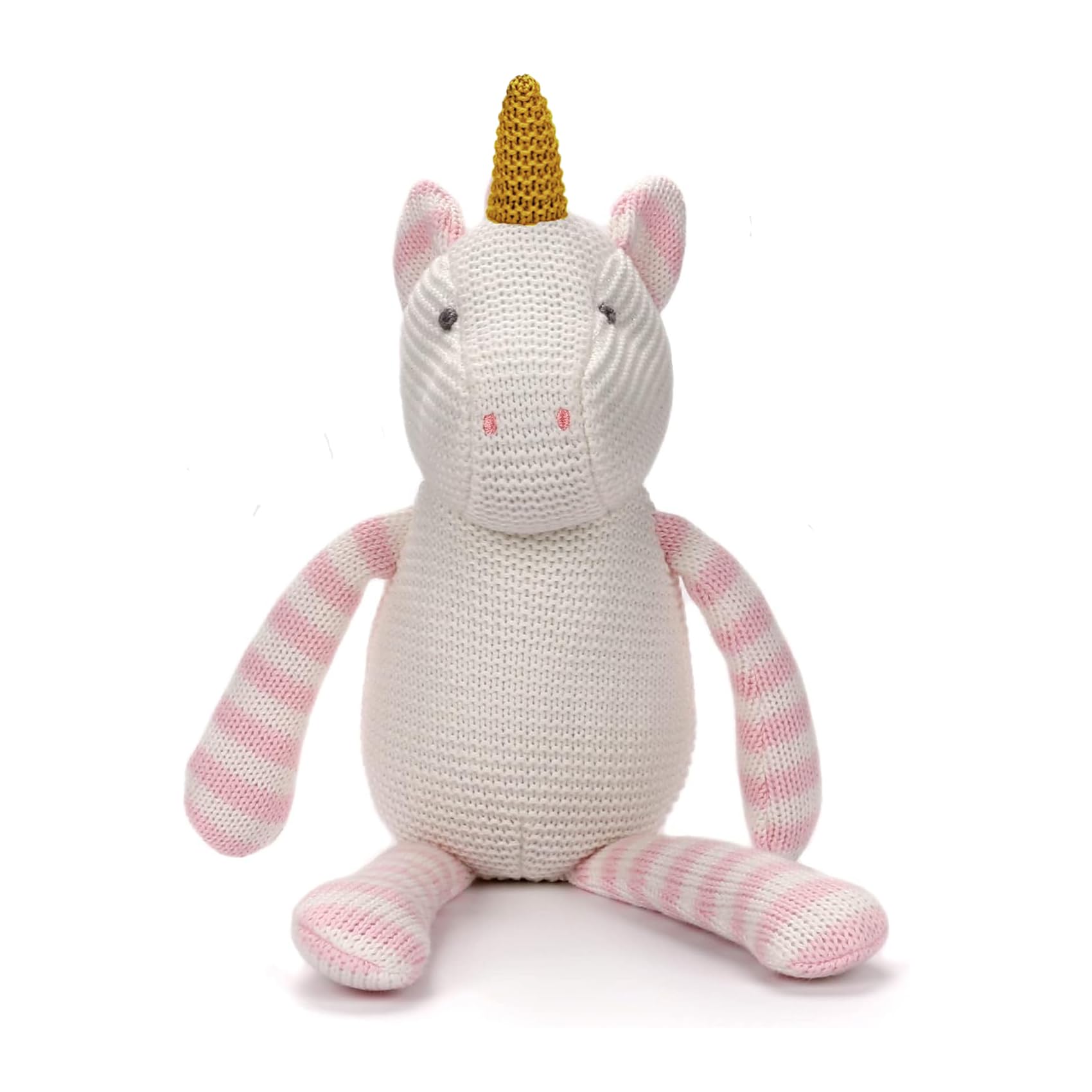 FLUFFYFUN Organic Baby Soft Toys Pink Unicorn Teddy for Newborn 7.1" — image 1