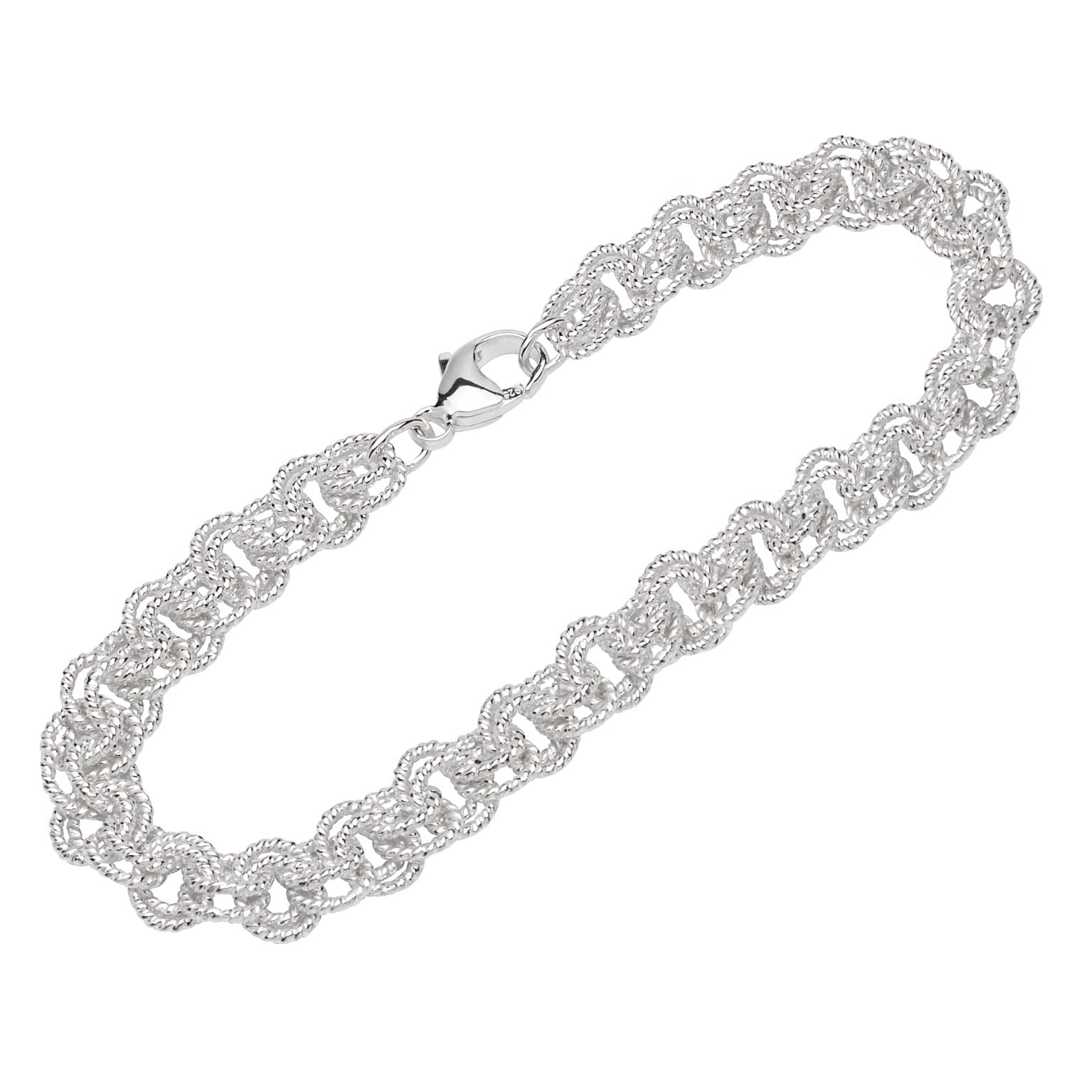 NKlaus bracelet 925 Sterling Silver 19cm twin anchor chain ladies design bracelet chain 12368