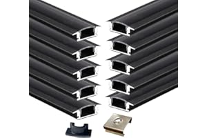 KSDLMPA 10-Pack 3.3ft/1 Meter U Shape LED Aluminum Channel System with Black Cover, End Caps and Mounting Clips, Aluminum Profile for LED Strip Light Installations, Up to 12mm Strip Light