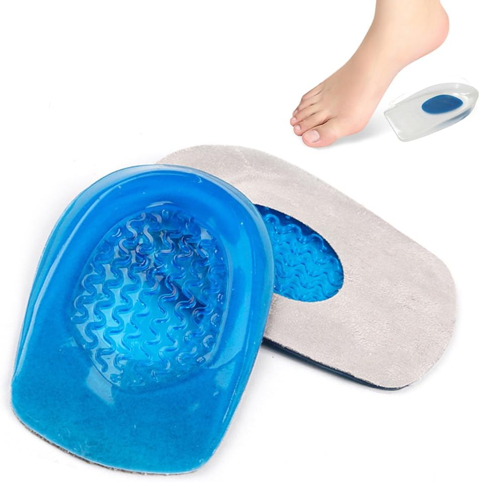 Silicone Gel Heel Cups Foot Support Cushion for Bone Spurs Pain Relief