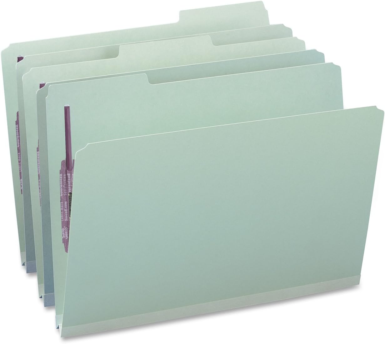 Smead 19931 One Inch Expansion Fastener Folder, 1/3 Top Tab, Legal, Gray Green (Box of 25)