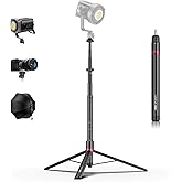 ULANZI AT-05 78.7'' Heavy Duty Foldable Light Stand, 6.56ft Extendable Light Tripod for Continute Output Photography Lighting