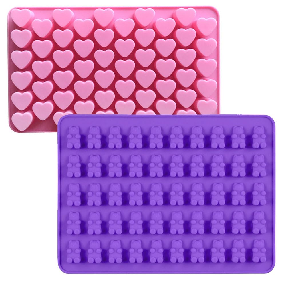 2 Pcs Candy Silicone Molds Reusable Candy Baking Mold Gummy Bear Moulds Nonstick Chocolate Jelly Molds for Sweets Candy Chocolate Gummy Jelly Cookie
