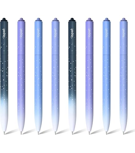 11-Pack Erasable Gel Pens - 0.5mm Fine Point Retractable Pens With Silent Click