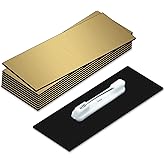 1" X 3" Name Tag/Badge Blanks with Pin - 10 Pack (Brushed Gold)