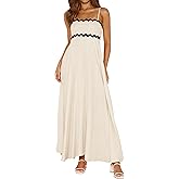 PRETTYGARDEN Womens Spaghetti Strap Maxi Dresses 2026 Summer Casual Sleeveless Smocked Boho A Line Long Flowy Beach Sundress
