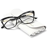 HAITONGCR Ladies' Square-Frame Blue Light Blocking Reading Glasses for Women Crown R1106