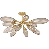 Corbett-Standard 497-12-VB Cordoba - 12 Light Semi Flush - 14.5 Inches Tall and 39.5 Inches Wide - Vintage Brass
