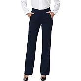 ZTN Womens 29"/31"/33" Business Casual Dress Pants Wide Straight Leg Trousers with Pockets