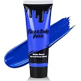 Blue Face Body Paint, Water Based Full Body Paint | Single Tube Dark Blue Face Paint for Smurf Mystique Cosplay Avatar Makeup,Halloween SFX Makeup