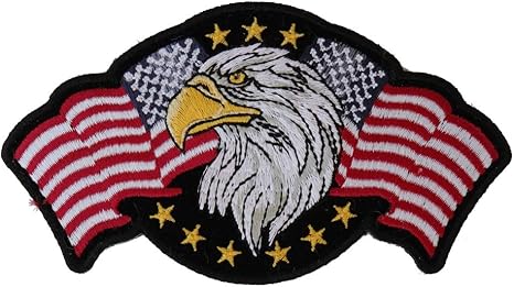 Amazon Com Star Spangled Banner Eagle Patch 4 5x2 5 Inch
