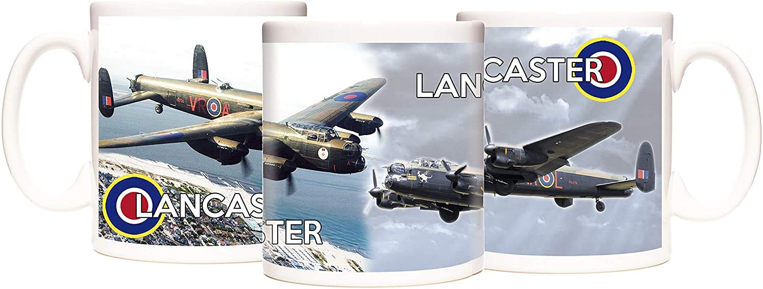 AVRO Lancaster Bomber Gift Mug. Dishwasher Safe. 11oz Ceramic Mug, Full Colour Picture