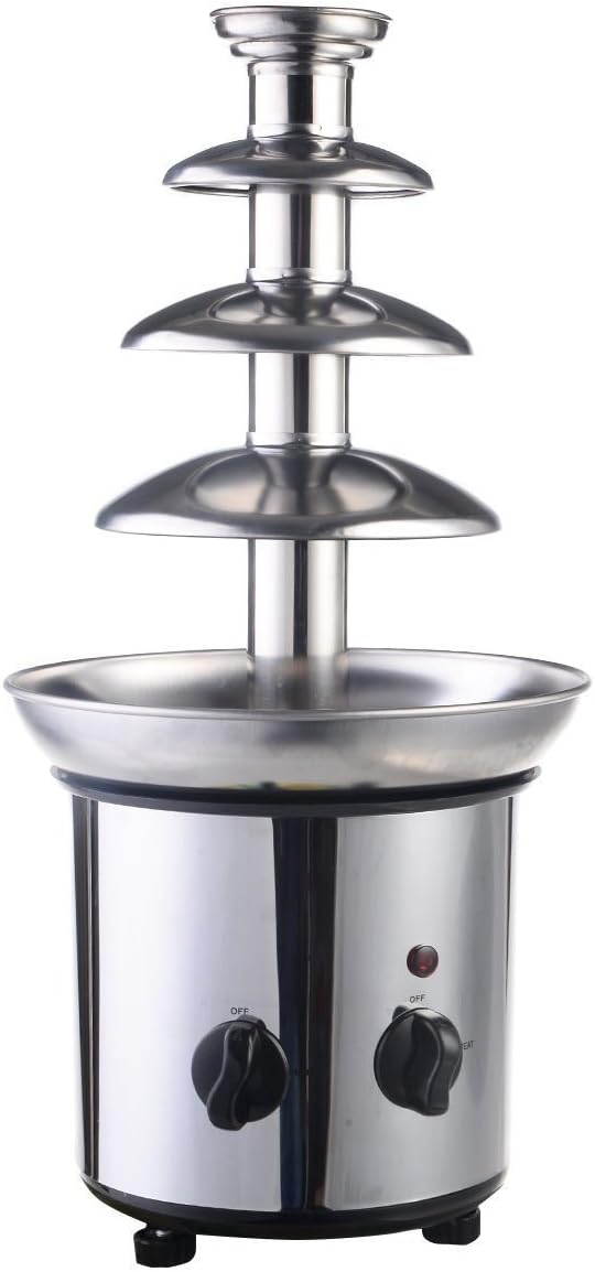 Sportstorm 4 Tiers Commercial Stainless Steel Hot Chocolate Fondue Fountain