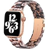 Bestig Resin Band Compatible with Apple Watch Bands for Women 49mm 46mm 45mm 44mm 42mm(Series 1 2 3), Lightweight Waterproof Strap for iWatch Series 11 10 9 8 7 6 5 4 3 2 1 SE Ultra Men(BlackAgate)