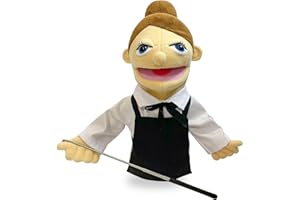 okegztoa 16" Puppets Entriloquist Puppet,Hand Puppets for Kids Plush Waiter Puppets for Adults with Removable Mouth Puppet for Kids Ages 4-8，Hand Puppet for Adults with Scalable Puppet Control Rod
