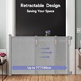 momcozy Retractable Baby Gate 71in Wide 41in Tall Mesh Gate for Doorways view 2