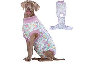 Kuoser Dog Recovery Suit for Dogs After Surgery,Professional Surgical Onesie for Female Male Dogs Spay Neuter,Soft Dog Surgery Suit Bodysuit for Abdominal Wounds Skin Disease,Light Purple Leopard XL
