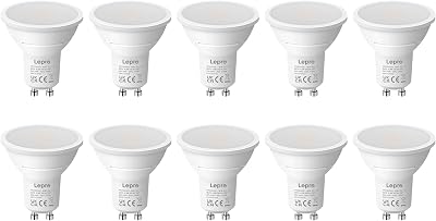 Lepro GU10 LED Bulbs 2700K 4.5W 345lm 100° Wide Beam Pack of 10