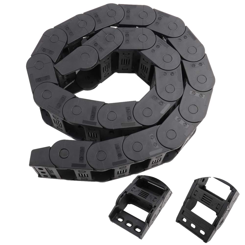 100cm 25 x 57mm Chain Cable Carrier Wire Carrier Black Nylon Cable Drag Chain for CNC Router Machine/3D Printer Accessory