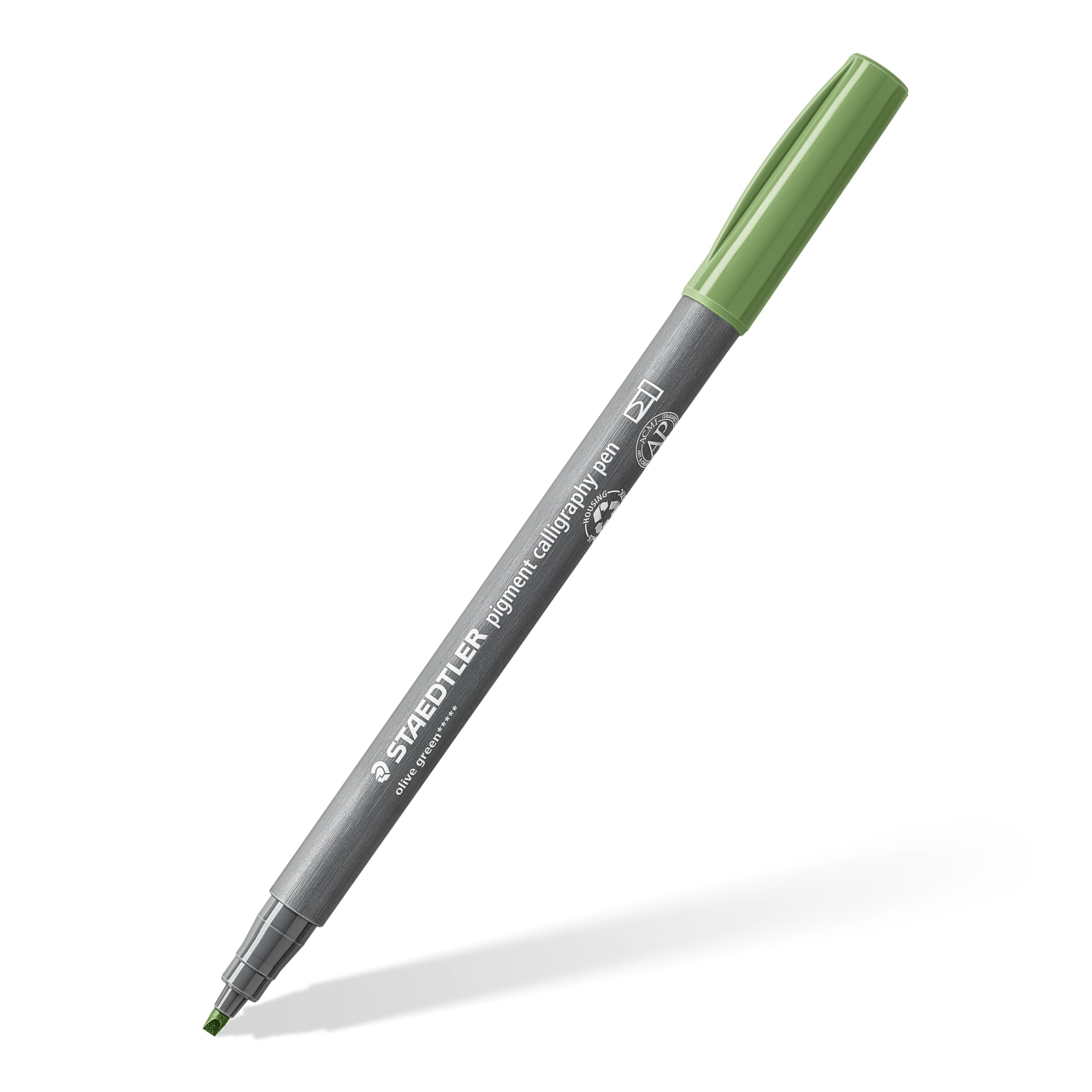 STAEDTLER 375-57 Pigment Arts Calligraphy Pen - Olive Green (Box of 10)