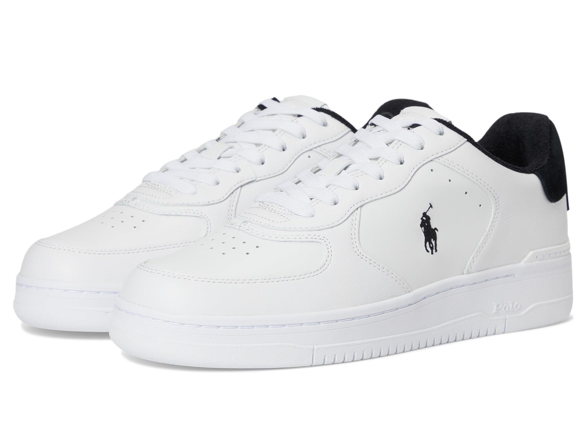 POLO RALPH LAUREN Men’s Masters Court Leather Sneakers White/Black 15 Medium