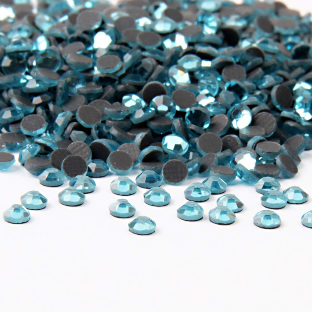 Crystal Hotfix Rhinestone,Machine Cut Stone 288pcs/pkg (Aquamarine,SS30/6mm)