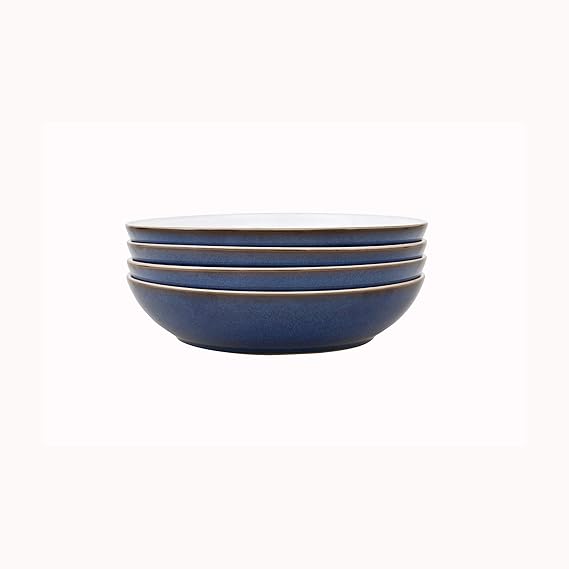 Denby Imperial Blue 4 Piece Pasta Bowl Set, Stone, 9.5 x 23 x 23 cm