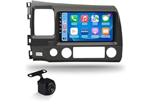 Dasaita 9" Car Stereo for Honda Civic 2007-2011, with AHD Reverse Camera, IPS Touch Screen Radio Receiver with Apple Carplay & Android Auto, Bluetooth 5.0, DSP, MP3, Mirror Link, AM/FM & A/V Support