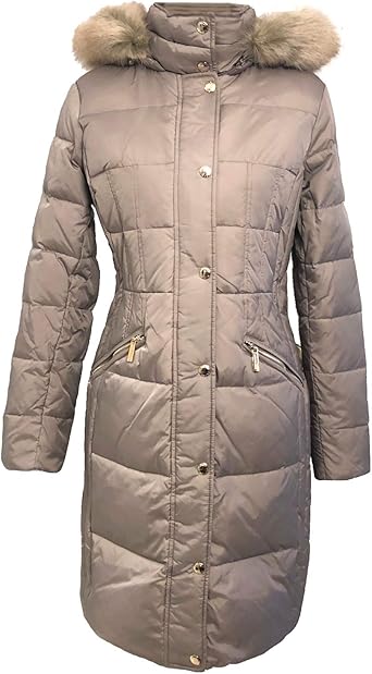 michael kors faux fur trim down puffer coat