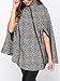 Clothink Women Gray Stand Collar Asymmetric Zipper Front Cape Coat