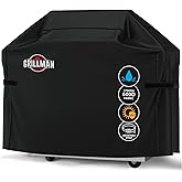 Grillman Grill Cover, BBQ Outdoor Grill Covers, Charcoal, Gas Grills, Waterproof, Rip-Proof, Weather-Resistant, Anti-UV, Barbecue Cover for Weber, Genesis, Charbroil, Nexgrill, etc (Black, 58 Inch)