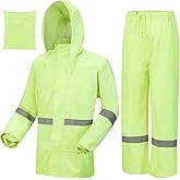 AMKsedom Rain Suits for Men Women Waterproof, Breathable Rain Coats with Eye-Catching Reflective Strip, Durable Rain Gear