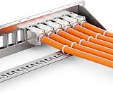 deleyCON 24-Port CAT7 Patch Panel 1U 19" Rack Mount 24x Keystone RJ45 LAN 10G view 3