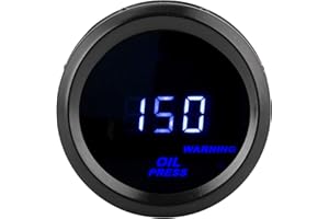 Aramox Oil Pressure Gauge, 2in Oil Pressure Meter 0‑150PSI Digital Blue LED High Accuracy 12V Automobile Gauge with Sensor