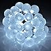 easyDecor Globe Solar String Lights 30 LED 21ft 8 Mode Bubble Crystal Ball Christmas Fairy String Lights for Outdoor Xmas Landscape Garden Patio Home Holiday Path Lawn Party Decoration (White)