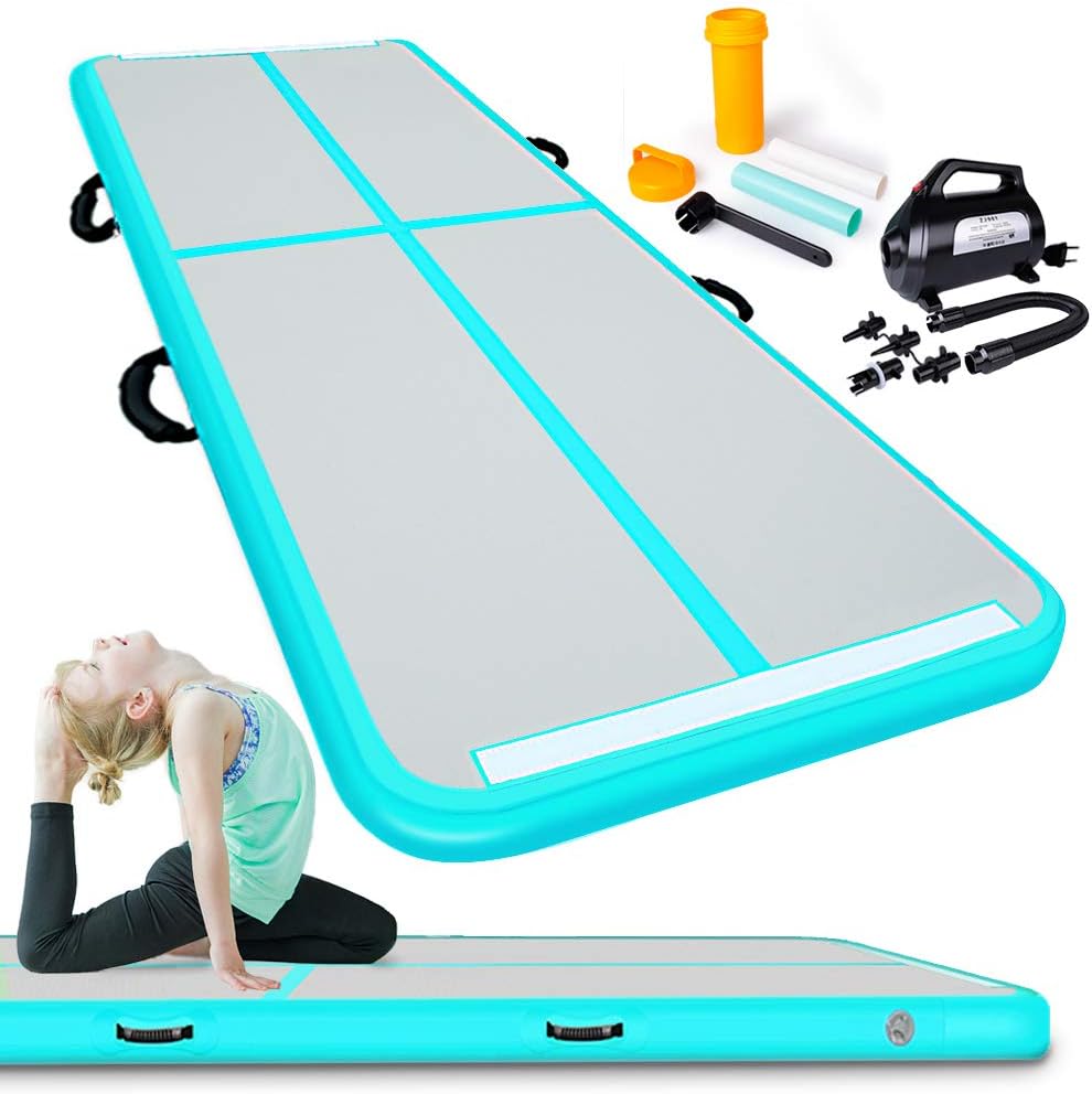 Lamlingo 2/3/4/5/6/7/8/9/10/11/12 Inflatable Gymnasium Mat Indoor Outdoor/Gym/Training/Gymnastics Mat Inflatable Air Runway Fitness Mat with 600W Electric Air Pump