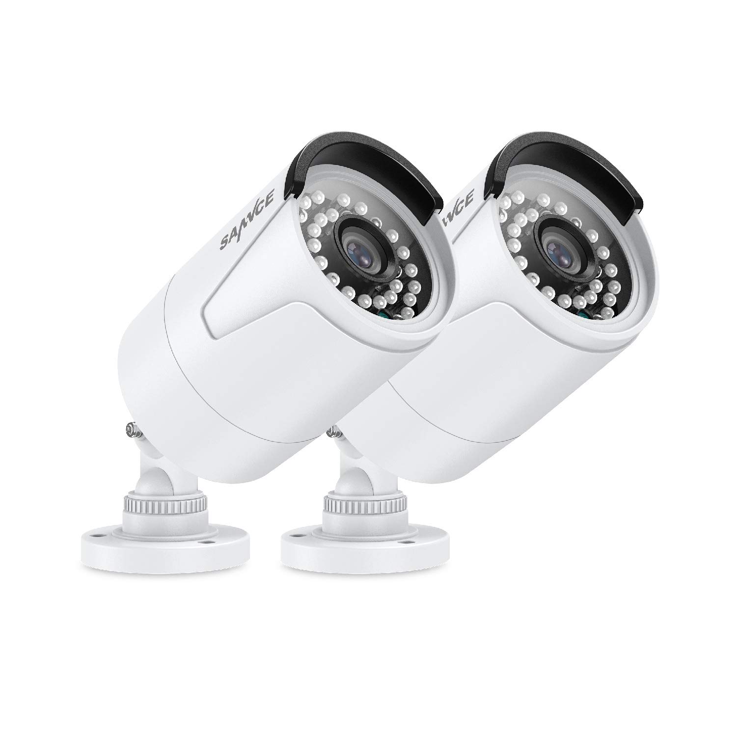 SANNCE POE Cameras 5MP Home Outdoor 3.6mm Lens 36pcs IR-LED IP66 Weatherproof Metal Casing Camera 4 Pack for PoE CCTV Camera System