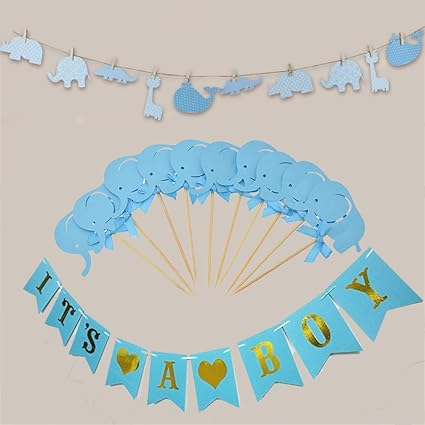 Cake Topper Blue Baby Shower Decorations For Boy Its A Boy Party