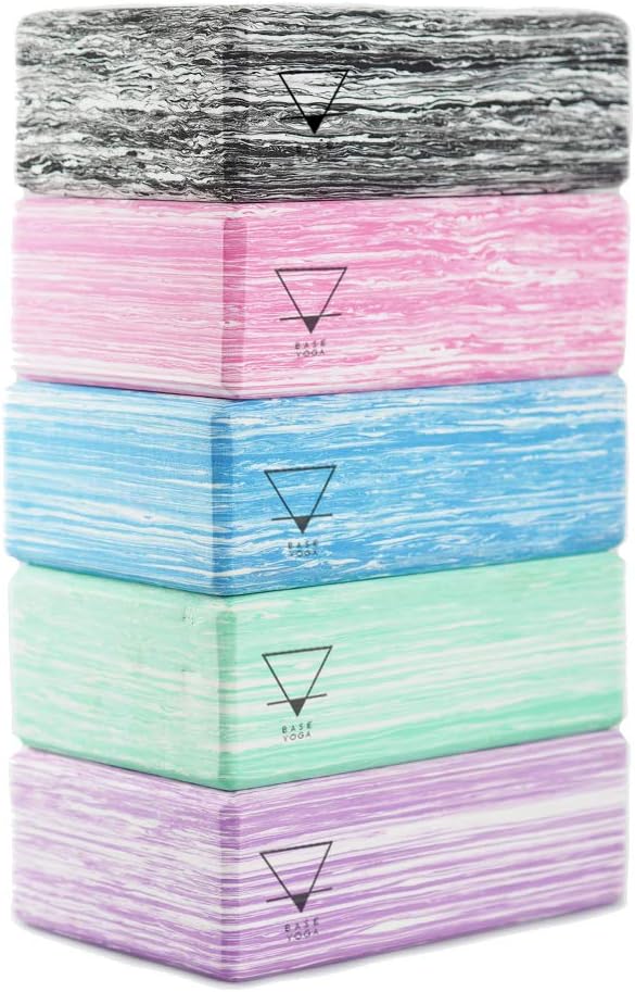 Base yoga Yoga Block - 1 or 2 pc set - Unique Strong/Firm/Lightweight EVA foam support block/brick