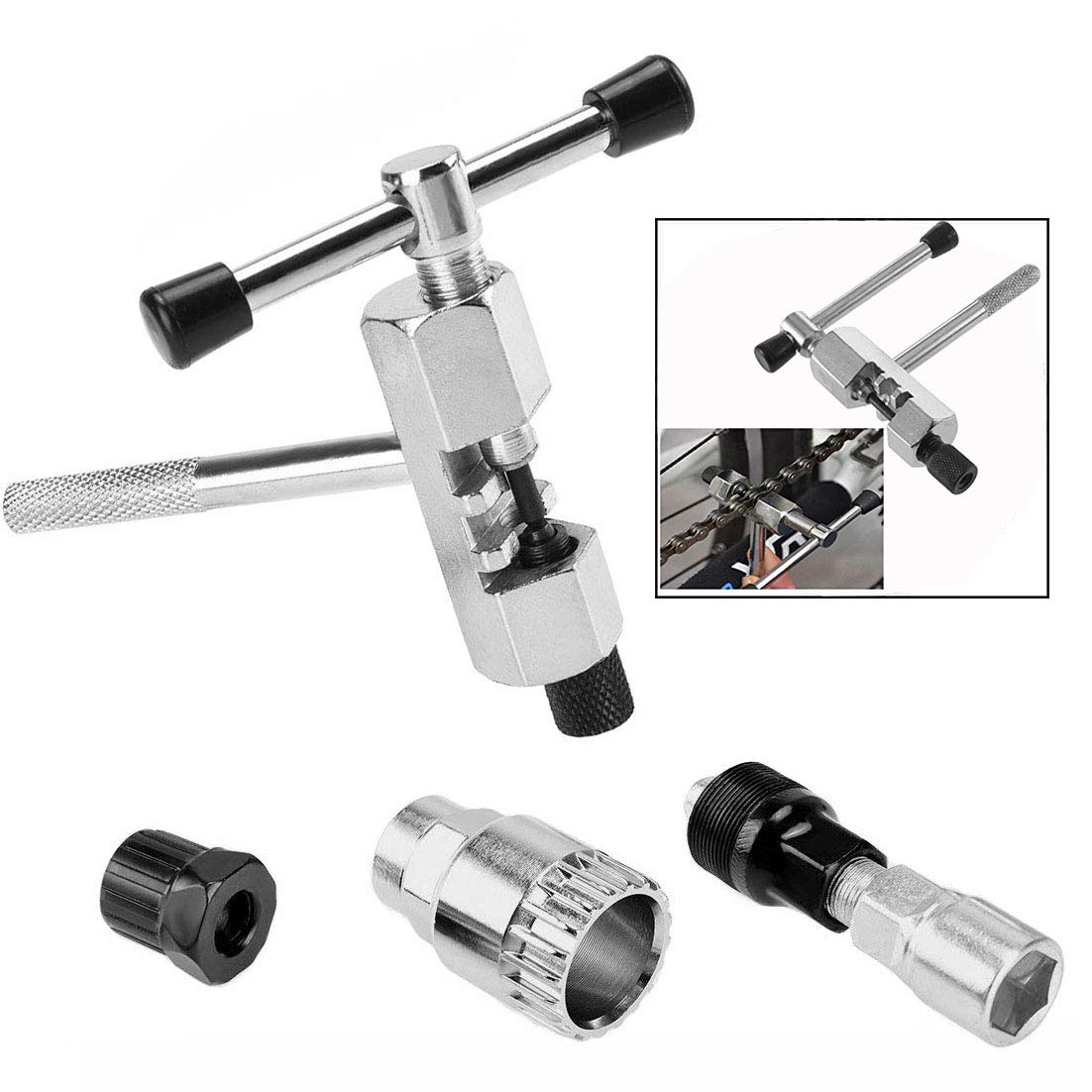 Xrten Multifunctional Bicycle Repair Tools, Bike Removal Chain Axis Tool Kit for Road and Mountain Bikes