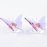 Arikyrist 2 pcs Crystal Purple Butterfly Gifts for Women Butterflies Lovers Glass Butterfly Figurines Animal Statues for Desk Office Home Decor