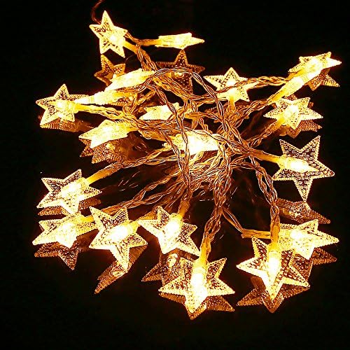 LED String Lights Star, 20 leds 2.5m 8ft Starry twinkle flexible dimmable light for Christmas, Thanksgiving Decorative, Garden Room, Wedding and Party, Warm White (1)