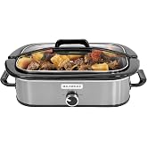 Magnifique 4-Quart Slow Cooker with Casserole Manual Warm Setting - Perfect Kitchen Small Appliance for Family Dinners, Dishwasher Safe Crock, Stainless Steel