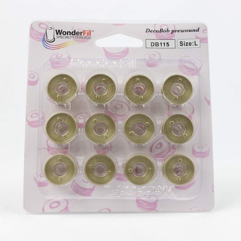 WonderFil, Specialty Threads, DecoBob, Pre-Wound Bobbins, Size L - Taupe
