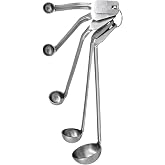 Winco 5 Piece Set Red 5-Piece Ladles | Dishwasher safe, 1 tbsp, Stainless steel, Restaurant service, Great for Soups, Sauces, Stews and Buffet Service