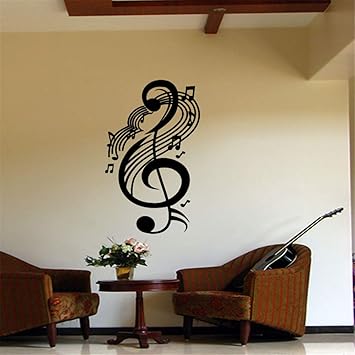 pegatinas de pared mariposas Music Attractive Music Note para sala de