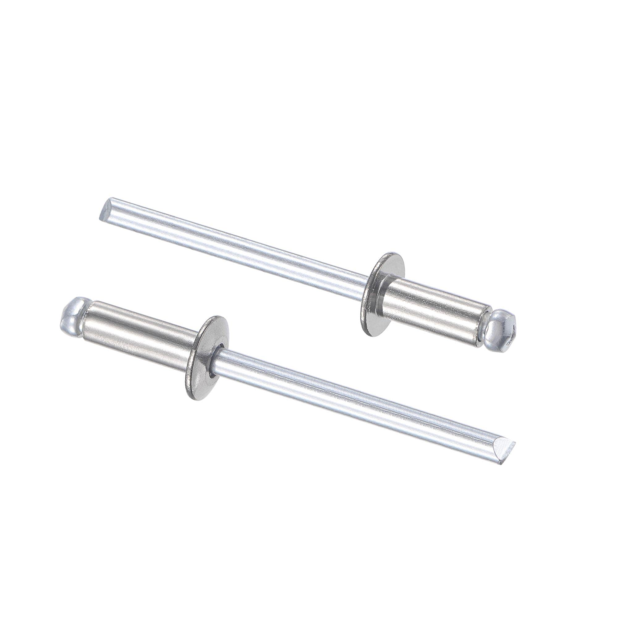 sourcing map Blind Rivets 304 Stainless Steel 4mm Diameter 10mm Grip Length Silver 50pcs