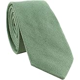 LEVAO Men's Cotton Skinny Necktie Solid Color Tie