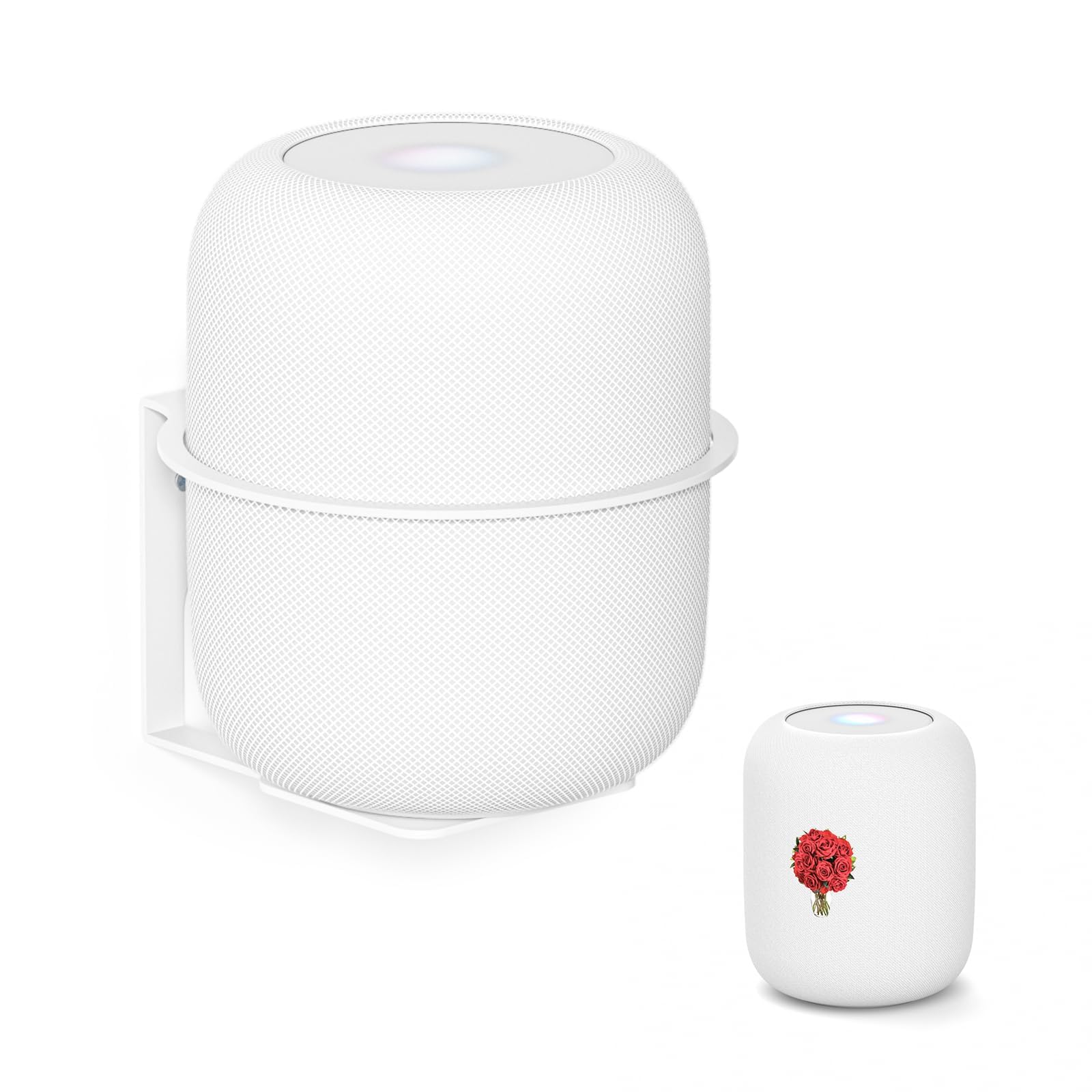 Dinghosen Heavy Duty Speaker Mount for Homepod 1 and Homepod 2 Wall Mount Bracket with Dust-proof Cover for Homepod Wall Bracket - Metal Wall Mounts for Homepod Easy to Install, White